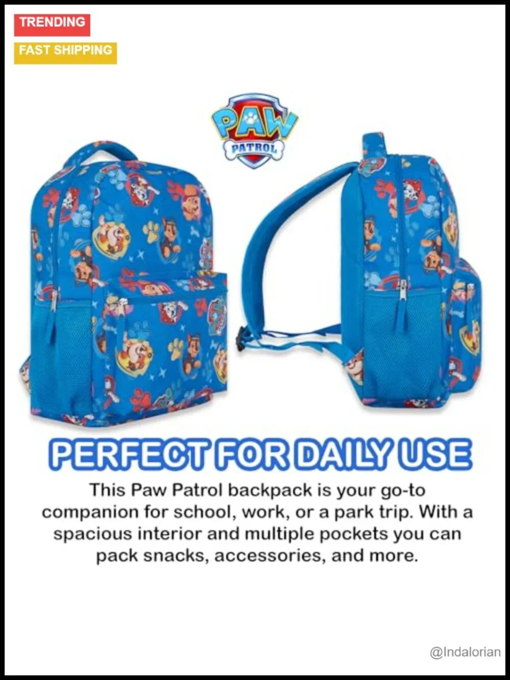 Nickelodeon Paw Patrol Kids Backpack - Daypack with Padded Straps